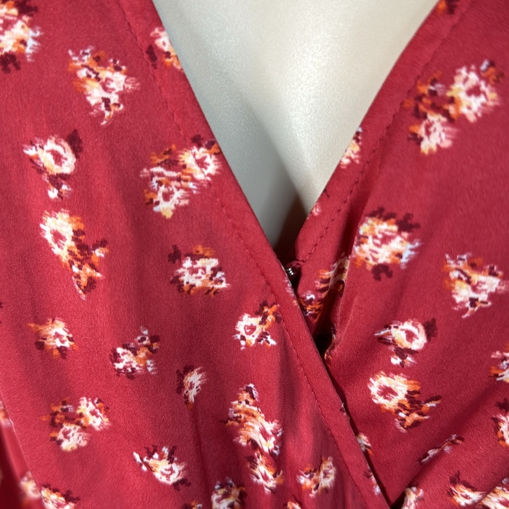 LC Lauren Conrad Red Long Sleeve Sundress - Picture 3 of 9